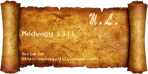 Medvegy Lili névjegykártya